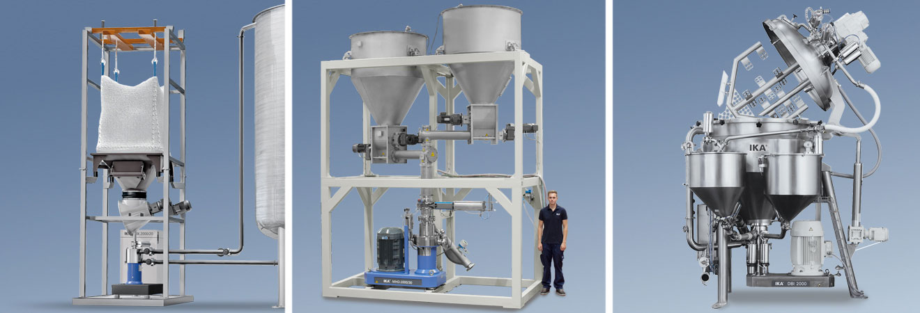 Solid-liquid mixers powder
