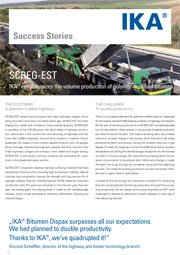 Tumbnail PDF Screg-Est. IKA revolutionizes the production volumina  of polymer-modified bitumen.